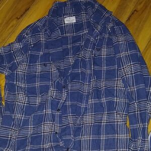 Casual Blue Plaid Shirt